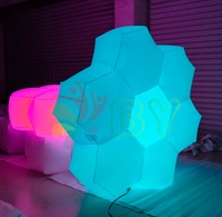 Fleurs artificielles décoratives d'extérieur pour plafond de scène, ballons géants gonflables en forme de fleur avec LED pour la décoration de fêtes et de mariages