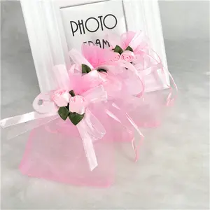 थोक कस्टम organza बैग drawstring organza पाउच शादी के उपहार के लिए और पदोन्नति