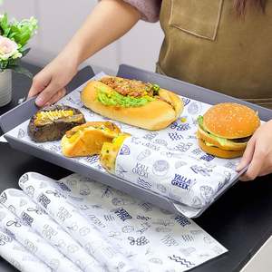 Customized Biodegradable Eco-Friendly Greaseproof Waterproof Disposable Hamburger <b>Paper</b> Sandwich Fast Food Snack Wrapping <b>Paper</b> - Product Image 1