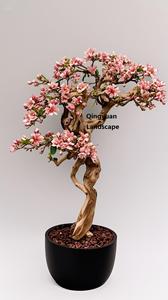 Bonsái <span class=keywords><strong>de</strong></span> <span class=keywords><strong>Magnolia</strong></span> Artificial colorido, Planta <span class=keywords><strong>de</strong></span> floración <span class=keywords><strong>de</strong></span> imitación rosa/púrpura/azul vibrante en maceta <span class=keywords><strong>de</strong></span> cerámica, plantas artificiales personalizadas DIY - Product Image 3