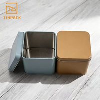 Boîte en fer blanc carrée mate écologique personnalisée pour café, thé ou coffret cadeau
