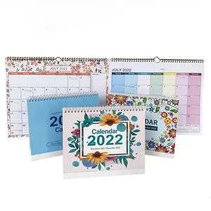 Wholesale Custom Printed Design Cheap Spiral Bound Desk Calendar for Advertising