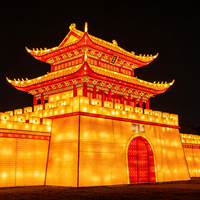 Große Outdoor Chinesische Schloss-Laterne LED Dekorative Laterne für Freizeitparks Cu...
