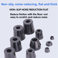 Bouchons ronds en plastique noir, glissières d'insertion pour pieds de chaise, table, tabouret, tube, tuyau, trou, bouchon, cale, caoutchouc antidérapant