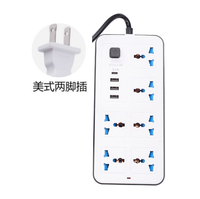 Prise universelle de haute qualité 3000W 2M, panneau de prises standard UE/Royaume-Uni, câble d'extension avec 6 ports de charge
