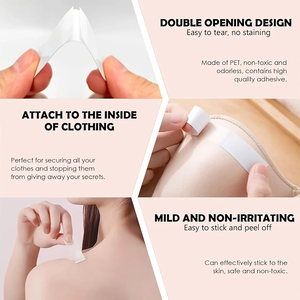 Fashionable Clothing Body <b>Tape</b> Women Double Sided Adhesive Transparent <b>Clear</b> <b>Tape</b> Custom Body Skin Cloth <b>Tape</b> for Ladies - Product Image 5