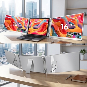 Moniteur portable double FOPO/OEM <span class=keywords><strong>16</strong></span> pouces <span class=keywords><strong>IPS</strong></span> <span class=keywords><strong>16</strong></span>:10 avec USB-C/ pour les affaires, les jeux et le trading Forex - Product Image 1