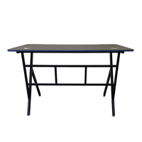 Table de jeu PC en métal noir durable, nouveau design ergonomique, bureau informatique avec espace de rangement, gain de place pour le bureau à domicile