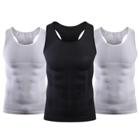 Débardeur de compression amincissant en coton tricoté 100 % pour homme, sans manches, respirant, pour affiner la silhouette et lisser le ventre, vente en gros