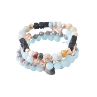 Vente en gros, diffuseur d'huile de chakra de lave extensible, perles de pierre, bracelets faits à la main, nature réglable
