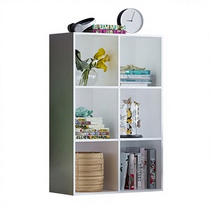 Modern White 6 <b>Cube</b> Storage Organizer Wooden Bookshelf Open Display Rack for Home Office - Product Image 3
