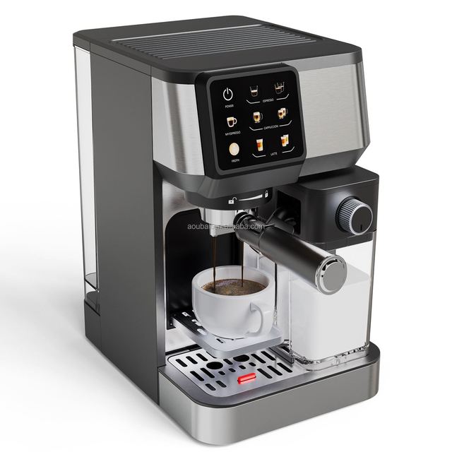 Electric Household Smart Coffee Machine with PID Temp System HD Touch Screen Milk Tank & Hot Water System
