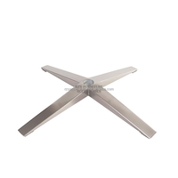 Base de chaise de bureau en alliage d'aluminium RZS RL-D202 avec roulettes pivotantes, finition chromée polie, design moderne, pour salle à manger, salon, cuisine, hôpital