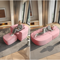 Sofá Individual Plegable ATUNUS en Stock, sin Estructura, para Sala de Estar, Dormitorio, Muebles para el Hogar, Sofá Rosa, Sofá Cama Individual Comprimido