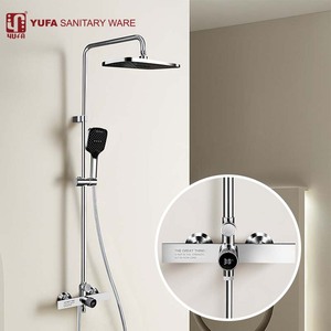 Ducha de Lluvia de Pared con Sistema de Rociadores Corporales, Accesorios de <span class=keywords><strong>Baño</strong></span>, Grifo de Ducha, Juego <span class=keywords><strong>Completo</strong></span>, Latón Dorado, Moderno, CN;GUA Contemporáneo - Product Image 3