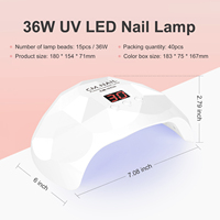 Lampe de séchage UV LED pour ongles CM.NAIL CM-I8 Plus 36W, portable, pour usage domestique, en plastique ABS PC, longueurs d'onde 365/405nm, garantie 1 an