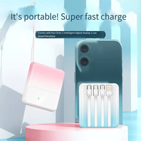 Originality Propre Quatre Fils Mini Banque de Puissance de Charge Super Rapide 10000 MA 22.5W Affichage Numérique PD20W Alimentation Mobile Ultra-mince