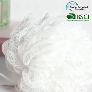 Rpet Bath Ball White 50g Recycled Material <b>Exfoliating</b> Tool - Product Image 4