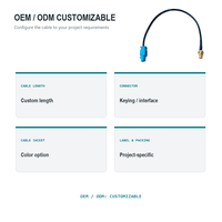 Câble adaptateur d'antenne de véhicule Fakra Z mâle vers SMA femelle 19cm RG174 à faible perte pour voiture GPS 4G LTE OEM ODM Vente en gros RoHS