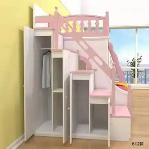 Litera multifuncional para niños, cama coreana alta y baja