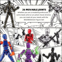Ensemble de figurines articulées numériques Lucky 13, assemblage 3D imprimable, jouet à assembler, cadeau d'anniversaire, cadeau de fête