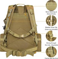 Sac à dos tactique 2025, sac à dos de camouflage extérieur, sac d'assaut de grande capacité 60L, sac Molle de camouflage extérieur détachable quatre-en-un