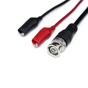 Maatwerk Gemaakt 0.5M 1M 1.5M Bnc Mannelijke Plug Naar Alligator Clip Pvc Geïsoleerde Bnc-Kabel