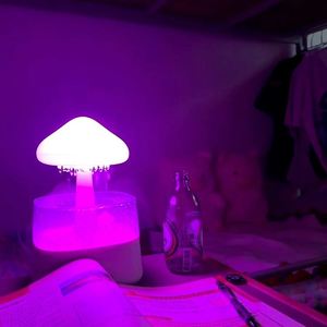 Original Factory Offer Scent Oil Aroma Diffuser Wood Grain Commercial Rain Cloud Humidifier Water Drip with 7 Colors Night <b>Light</b> - Product Image 2