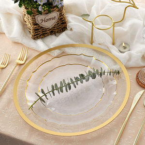 Assiette de dîner luxueuse en plastique PS, motif floral, finition mate gris argenté, 7,5 pouces x 10,25 pouces, pour les fêtes - Product Image 5