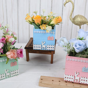 Boîte à fleurs artificielles en bois pour décoration de fête de noël plateau de Table boîte à fleurs sèches en bois - Product Image 5