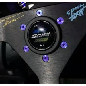 Auso-Racing Blued Steering Wheel <b>Screws</b> Universal Iron <b>Flat</b> Head Round Head For Car Modifications Racing Style - Product Image 3