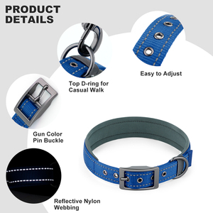 Toptan üretici ayarlanabilir naylon dayanıklı yumuşak yastıklı neopren yansıtıcı Pet köpek tasması ve tasma seti - Product Image 2