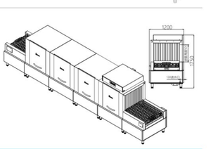 Lavavajillas industrial comercial automático con cinta de secado para hoteles grandes - Product Image 2