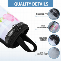 Sac de rangement en PVC transparent personnalisé pour Mahjong, étanche, anti-poussière, avec fermeture éclair et poignée, pour couverture de table de Mahjong
