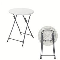 Table de ferme pliante légère en HDPE avec structure en acier, idéale pour la location événementielle, les fêtes, les pique-niques et l'extérieur