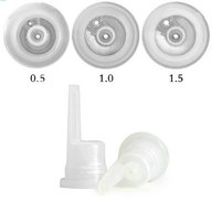 Insert compte-gouttes court Euro 18mm bouchon à vis en plastique noir/blanc pour bouteilles d'huile essentielle Tamper Evident Pilfer emballage emballage