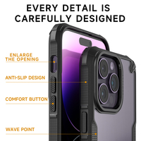 Coque de protection pour téléphone portable, originale, antichoc, hybride TPU PC, avec airbag, pour Apple iPhone 14 15 16 Pro Max, transparente