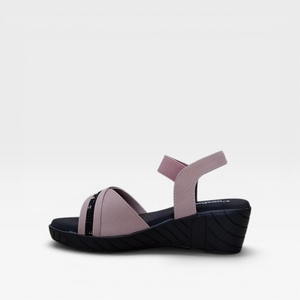 Sandales compensées roses pour femmes, élégantes, à brides croisées élastiques, faciles à enfiler, confortables, décontractées, légères, avec semelle antidérapante, pour l'été - Product Image 4