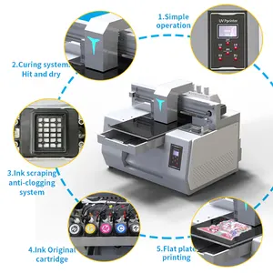 Портативный струйный принтер A3 A4, планшетный УФ-принтер для ручек, чехлов для телефонов, ID-карт, 3D эффект, DTG, печатная машина
