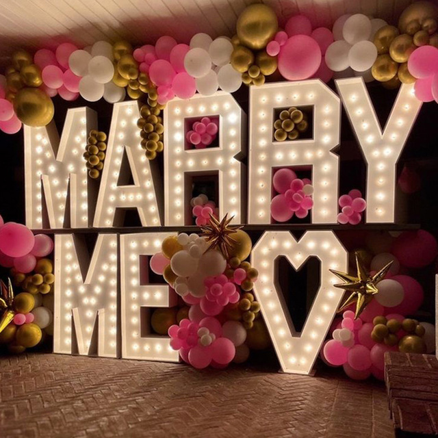 Outdoor Floor Standing Led Light up Marquee Letters Decorative Marquee Letters for Wedding Birthday Party