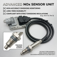 Sensor de NOx TB 12V 5WK9 7340A 0101531828 para Freightliner Cascadia Detroit DD13 DD15 SCR Aftertreatment con 12 Meses de Garantía