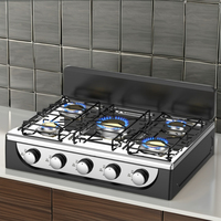 Réchaud à Gaz de Cuisine en Acier Inoxydable pour Maison, Camping-Car, Extérieur, Garage avec Source d'Alimentation Solaire USB