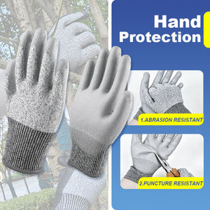 LQS CE Nivel 5 Guantes DE TRABAJO Recubrimiento PU Guantes de seguridad resistentes al corte Guantes anticorte para la construcción - Product Image 4
