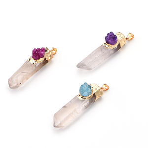 Penjualan Laris Liontin Kristal Tidak Rata Kristal Druzy Bentuk Khusus Alami Liontin Titik Kristal Kuarsa Alami - Product Image 1