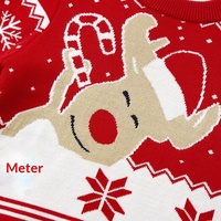 Pulls de Noël populaires européens et américains, pulls en tricot jacquard à motif de rennes de dessin animé pour enfants, tenues assorties pour la famille