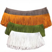 Frange en viscose à pampilles de 15 cm de large, double face, décorative pour jupe de mode et accessoire vestimentaire