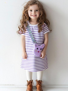 Robe d'été décontractée pour enfants, style européen et américain, avec motif de chat de dessin animé, robe de princesse pour petite fille - Product Image 1