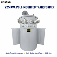 Transformateur monophasé de type poteau LEINENG, faible bruit, 25-100 kVA, ANSI IEEE, extérieur, étanche à l'huile, DH15, 3 kVA-160 kVA