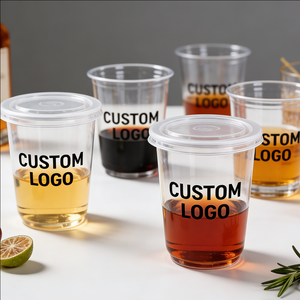 Gobelets à vin et à cocktail en plastique personnalisés de 32 oz (500 ml) à paroi simple de 90 mm avec couvercles pour les événements festifs - Product Image 4