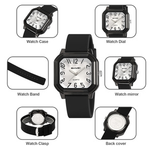 Reloj cronógrafo cuadrado para hombre, correa de silicona de lujo, reloj de cuarzo resistente al agua 30M, relojes al por mayor - Product Image 2